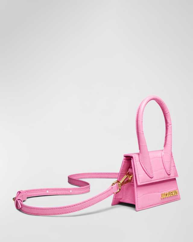 Le Chiquito Croc-Embossed Top-Handle Bag
