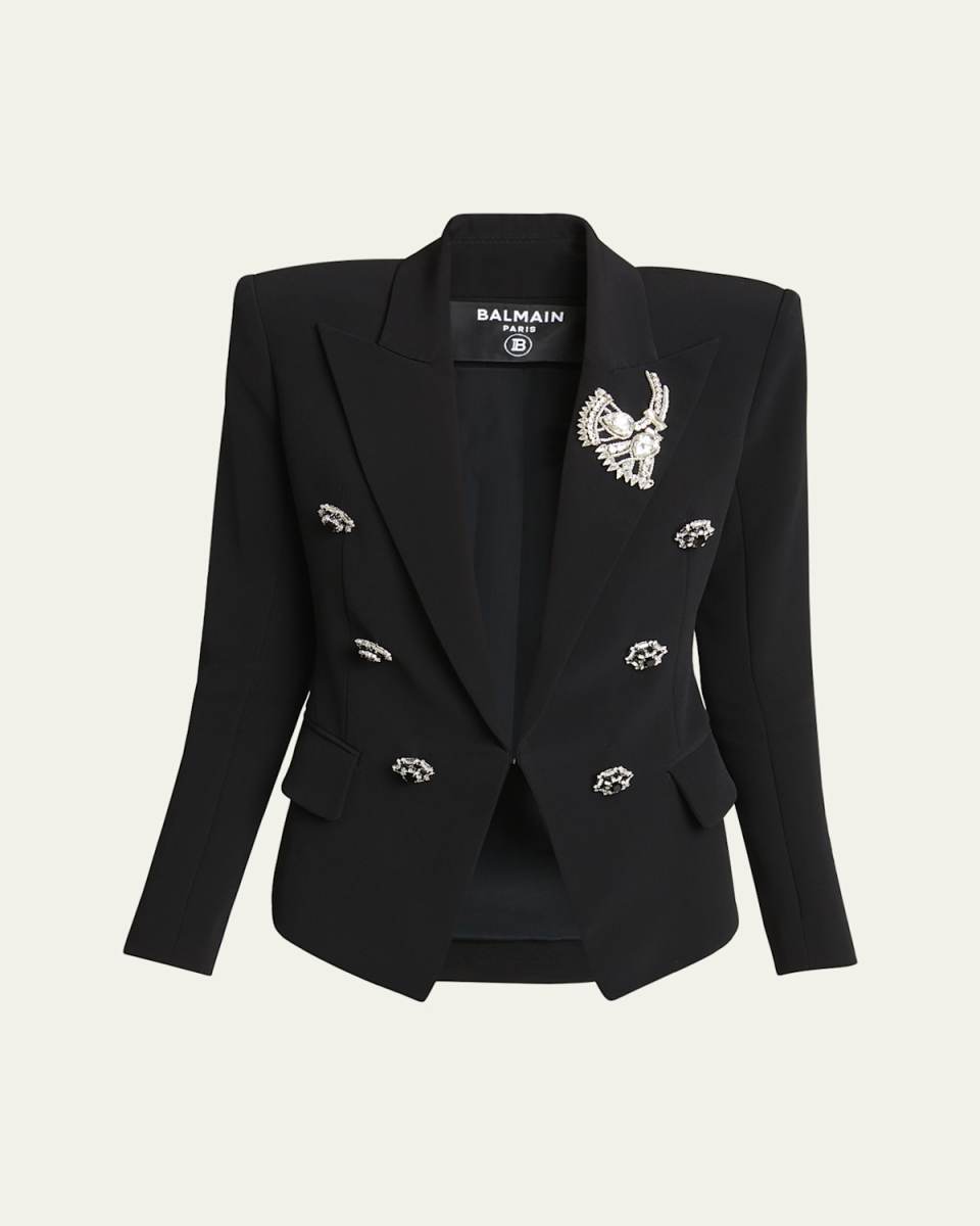 6-Button Embellished Blazer