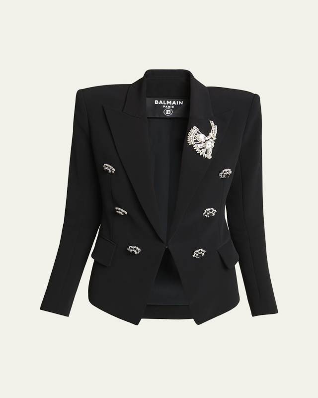 6-Button Embellished Blazer
