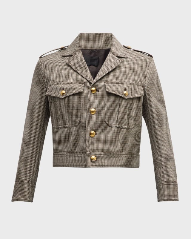 Lise Check Crop Military Blaz