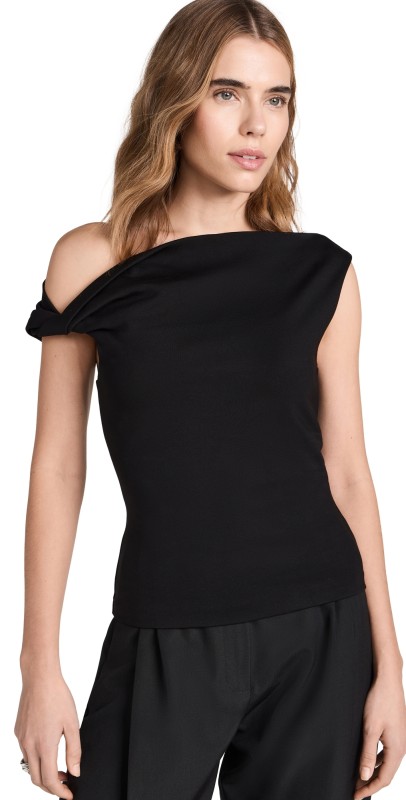rag & bone Irina One Shoulder Top Black