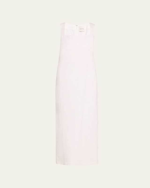 Alice Square-Neck Sleeveless Linen Midi Dress