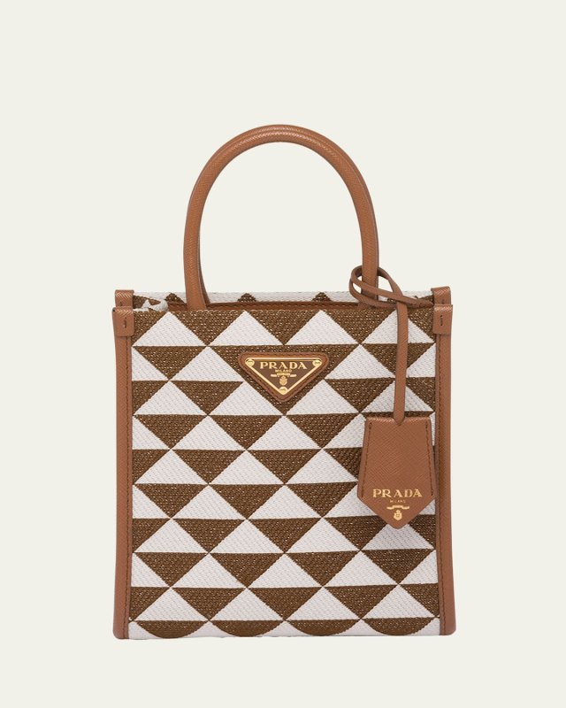 Small Triangle Logo Jacquard Tote Bag