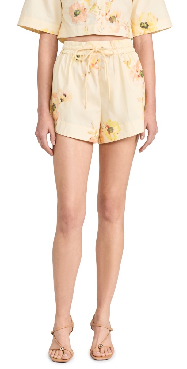 Zimmermann Lightburst Relaxed Shorts Yellow Floral