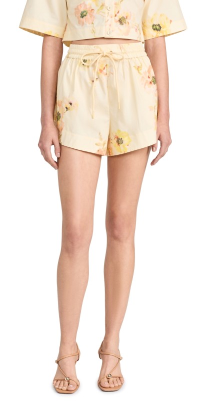 Zimmermann Lightburst Relaxed Shorts Yellow Floral