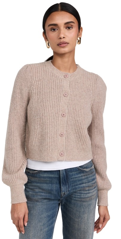 LE JEAN Jasmine Cozy Cardigan Camel