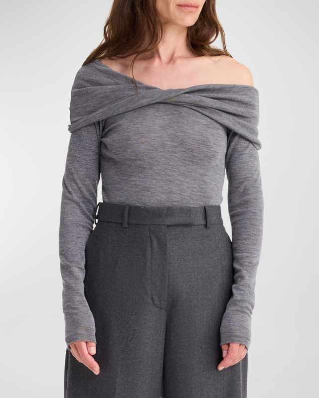 Long-Sleeve Off-The-Shoulder Top