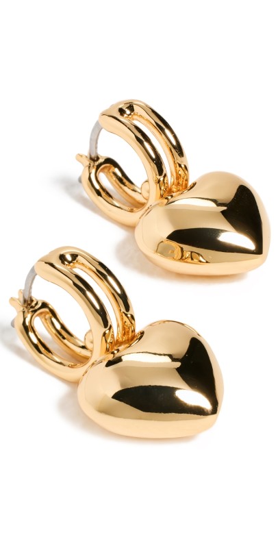 Jenny Bird Puffy Heart Huggies High Polish Gold