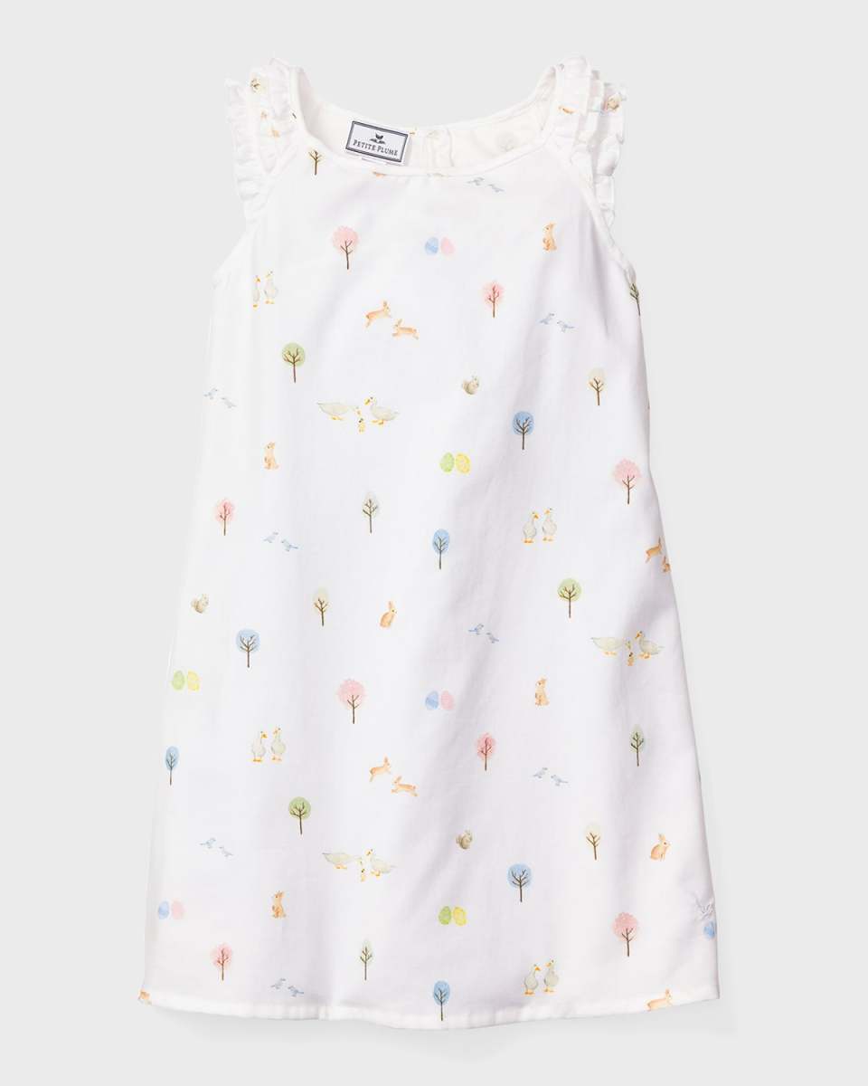 Girl's Amelie Easter Gardens Ruffle Nightgown, Size 6M-14