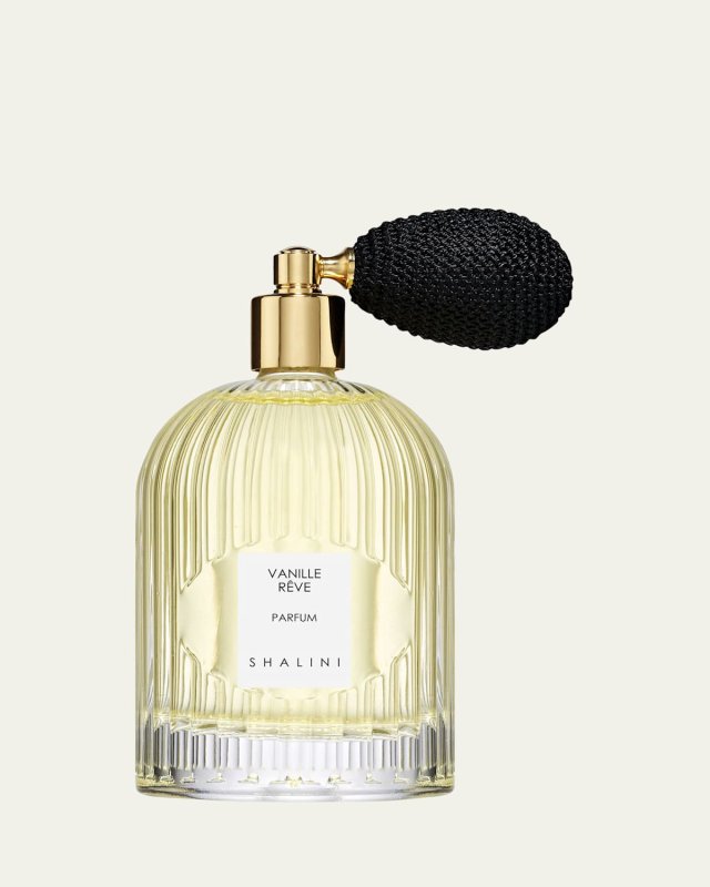 Vanille Reve Parfum in Byzantine Glass Flacon with Black Bulb Atomizer, 3.4 oz./ 100 mL