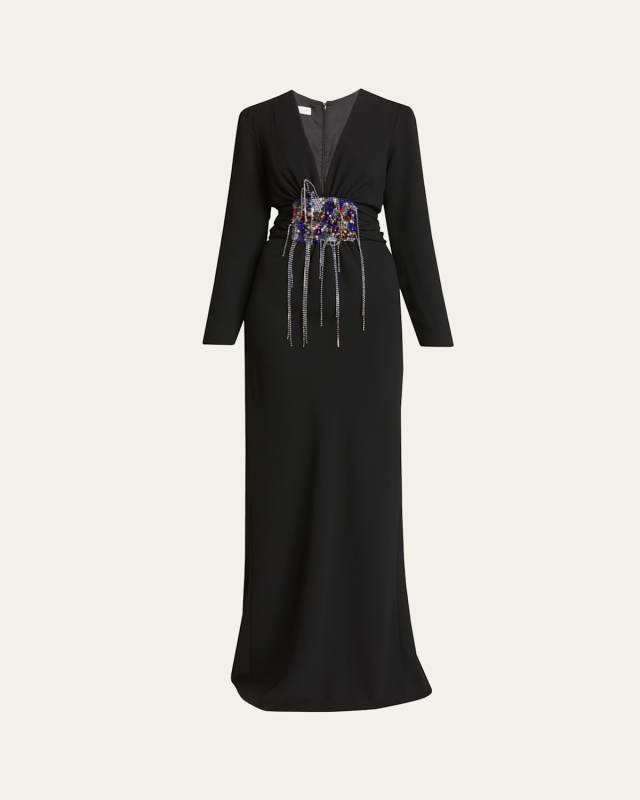 Dofilia Beaded Crystal Detail Dress