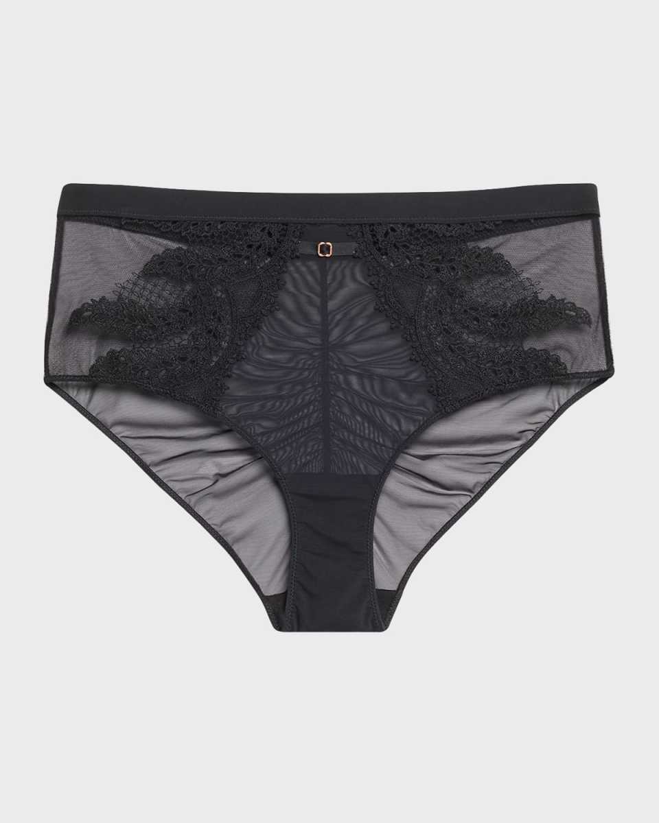 Mystic Embroidered Tulle & Crepe Briefs