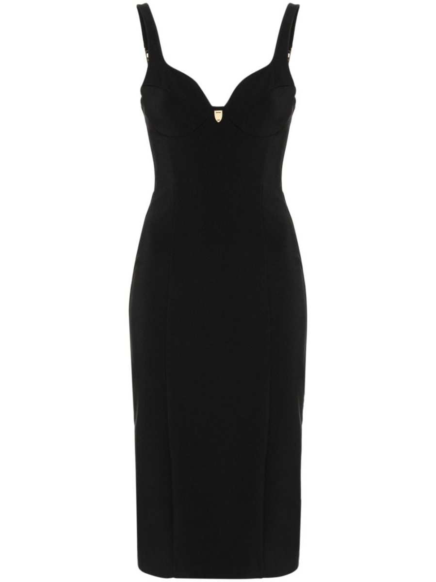 logo-plaque midi dress