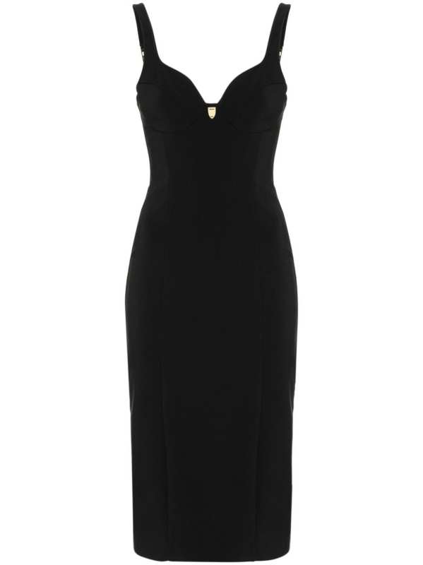 logo-plaque midi dress