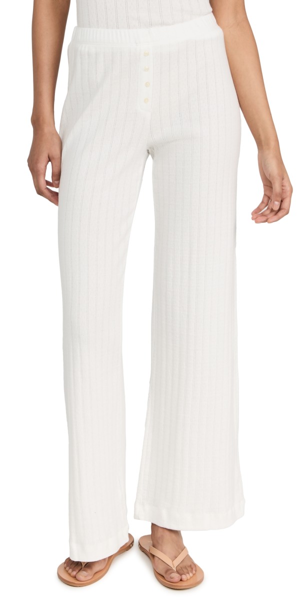 Leset Pointelle Pants White