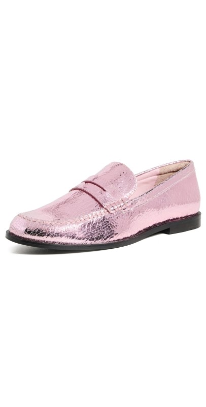 Free People Blanket Stitch Loafers Pink