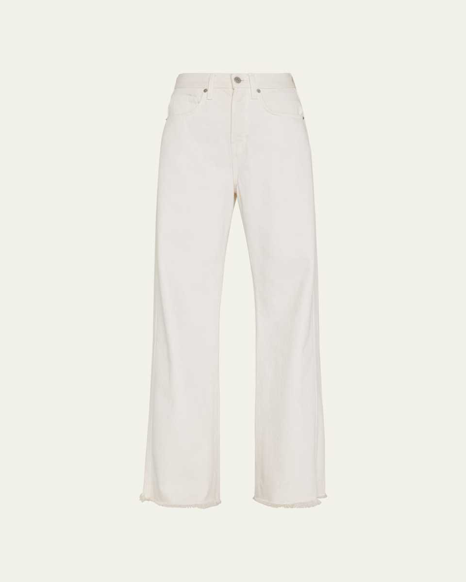 Taylor High-Rise Wide Frayed Jeans