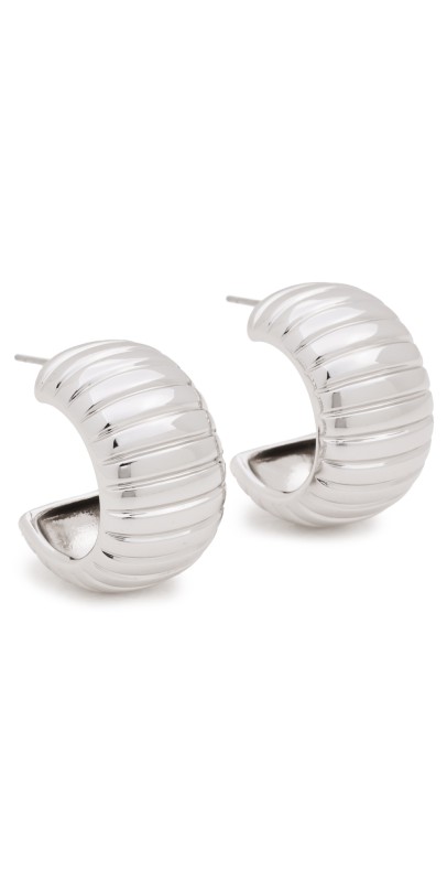 Luv Aj Remy Ridged Hoops Silver