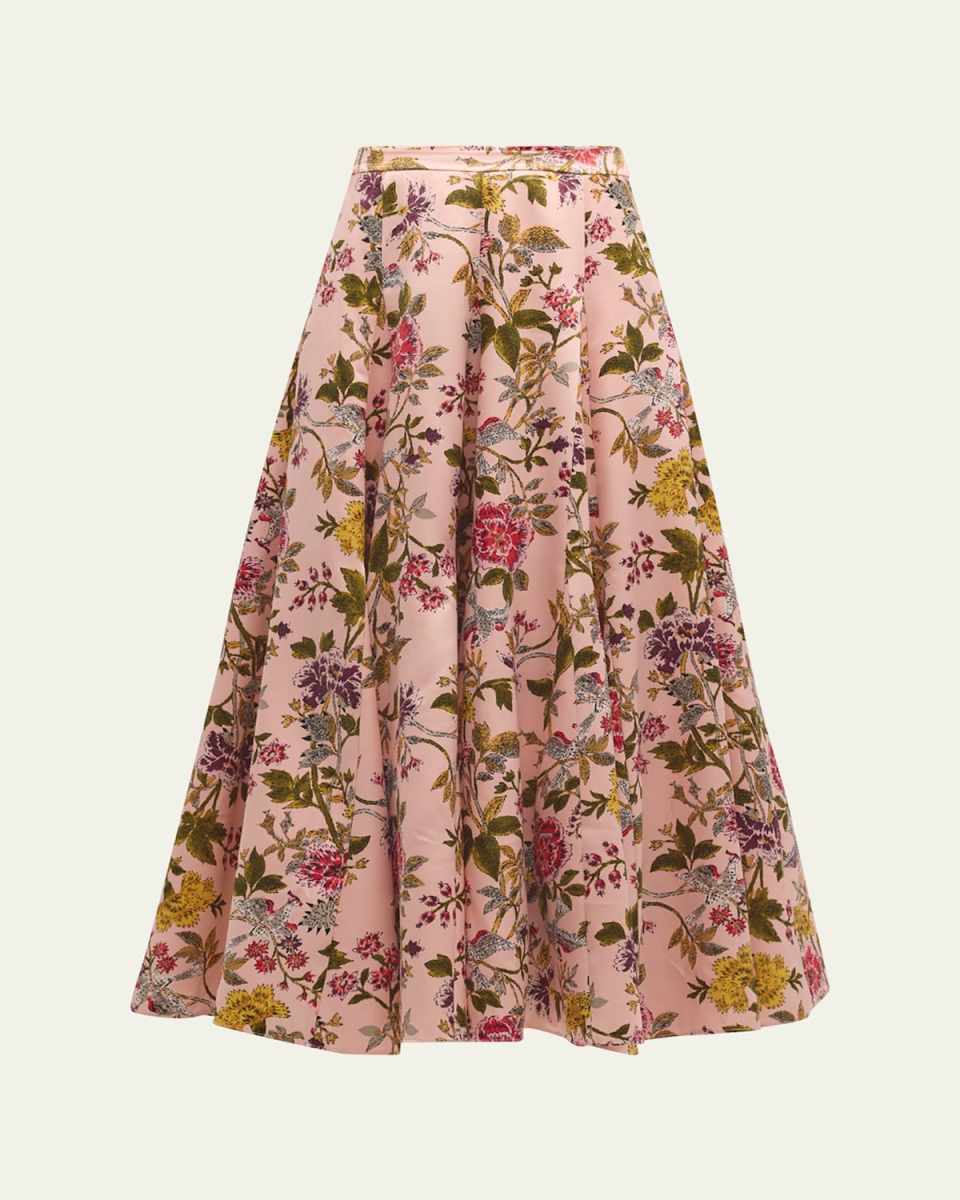 Hilda Gathered Floral-Print Maxi Skirt