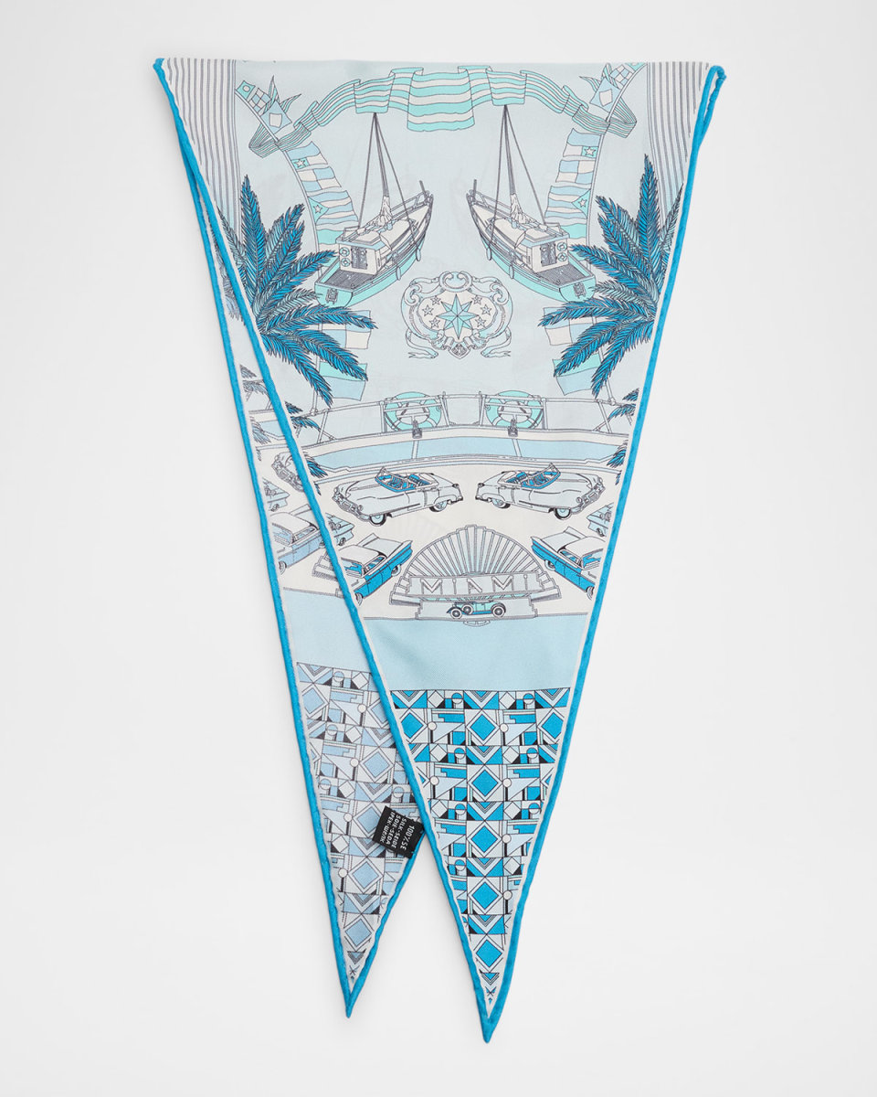 Hand-Printed Mini Silk Scarf