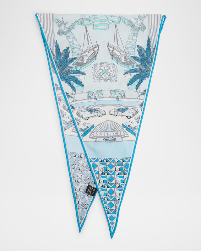 Hand-Printed Mini Silk Scarf