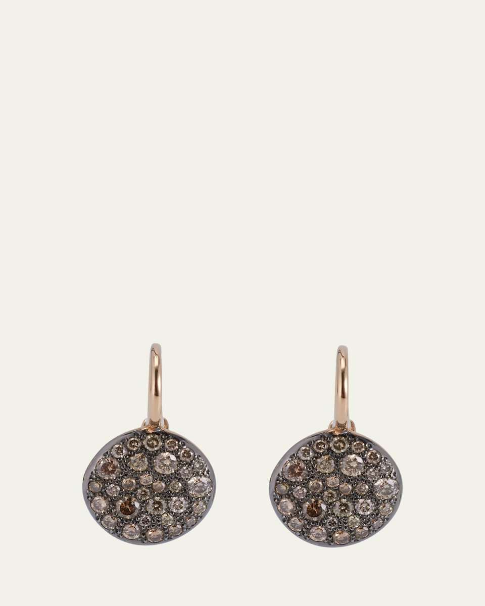 Sabbia Brown Pave Diamond Earrings, 0.78 TCW