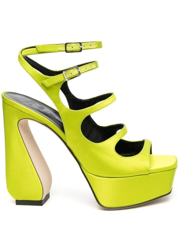 140mm platform leather sandals