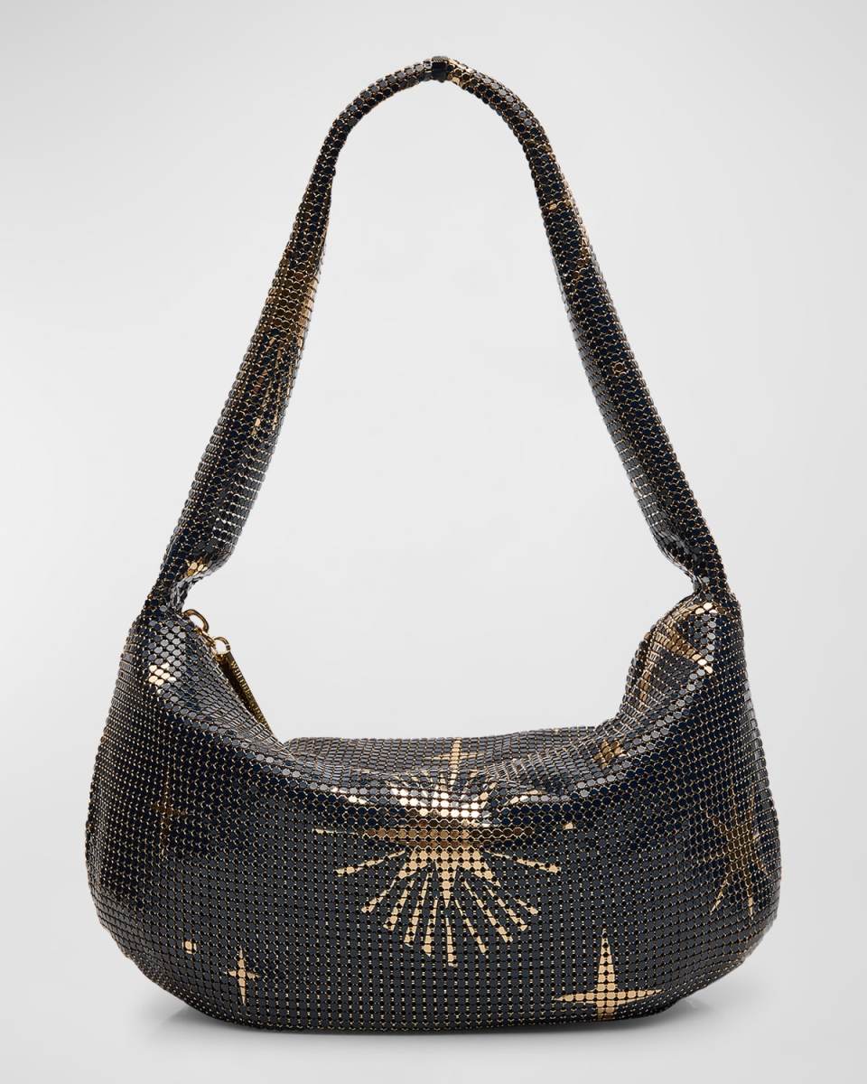 Diana Star-Print Mesh Hobo Bag