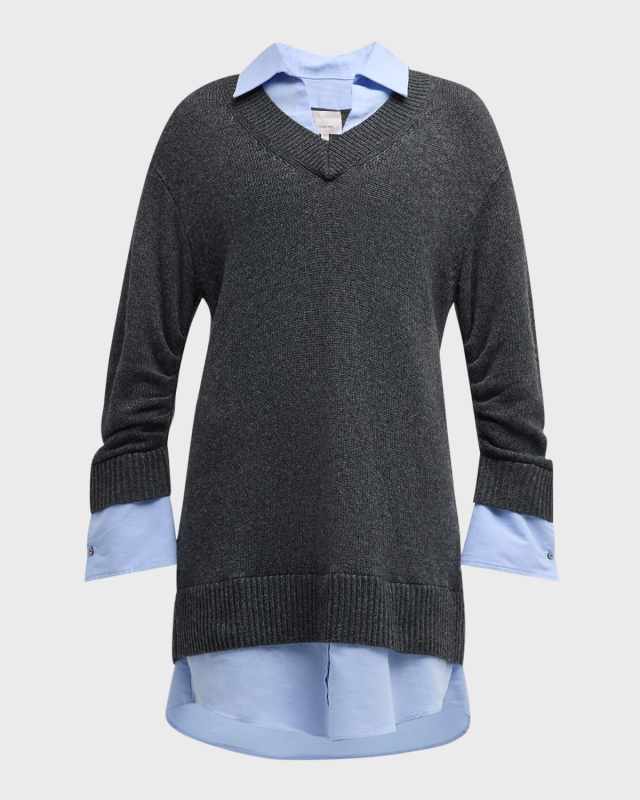 Santina Collared Combo Mini Dress