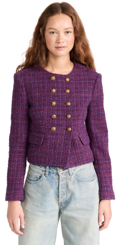 Veronica Beard Bentley Jacket Aubergine Multi