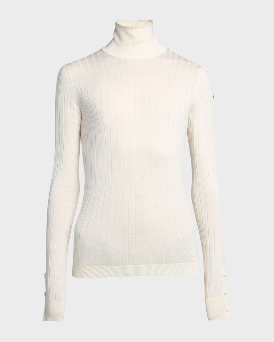 Wool Cashmere Blend Ribbed Turtleneck