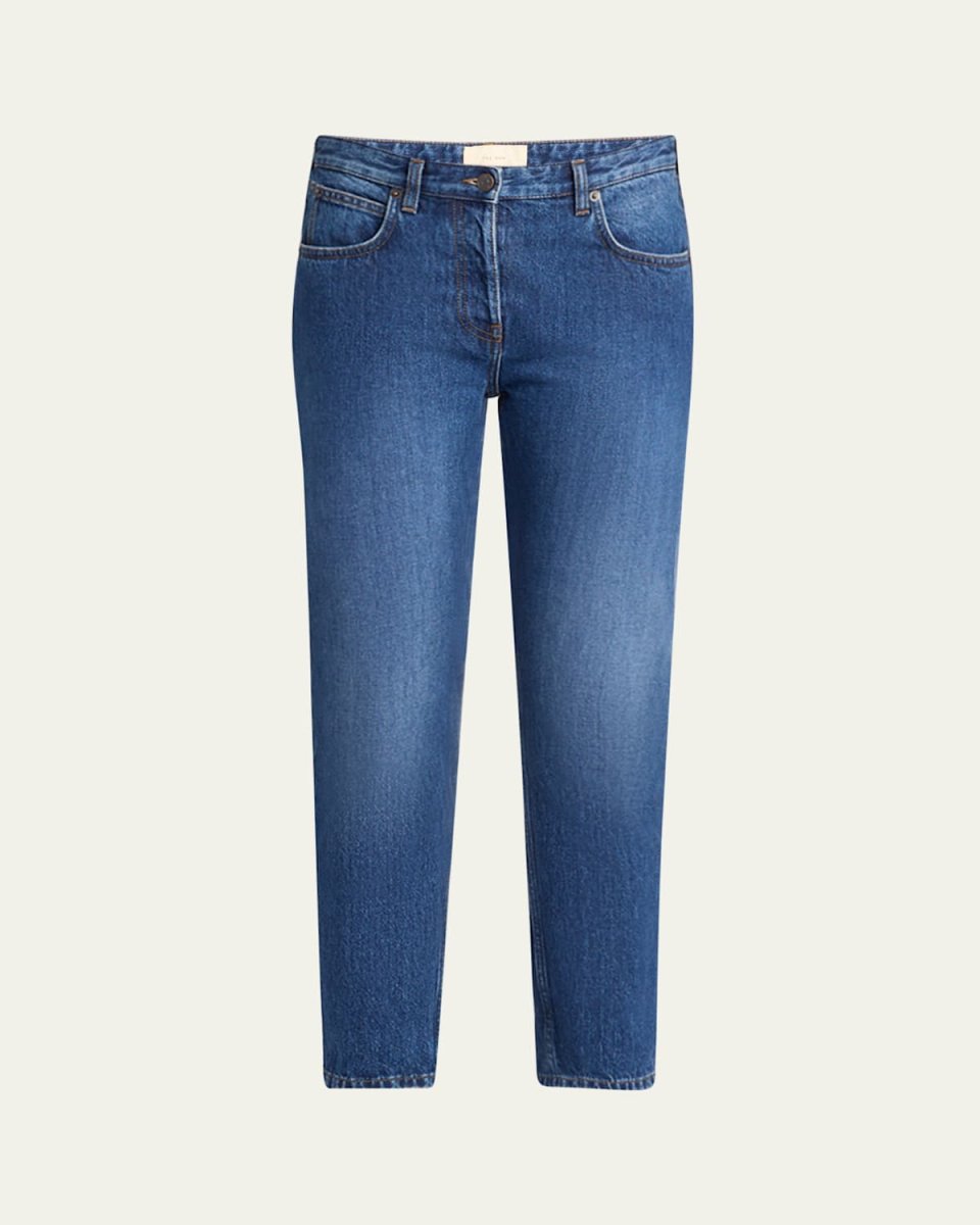 Riaco Mid-Rise Straight-Leg Ankle Jeans
