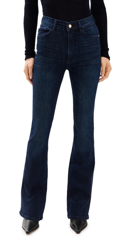 DL1961 Bridget Boot: High Rise Instasculpt Jeans 33 Mediterranean (Performance)