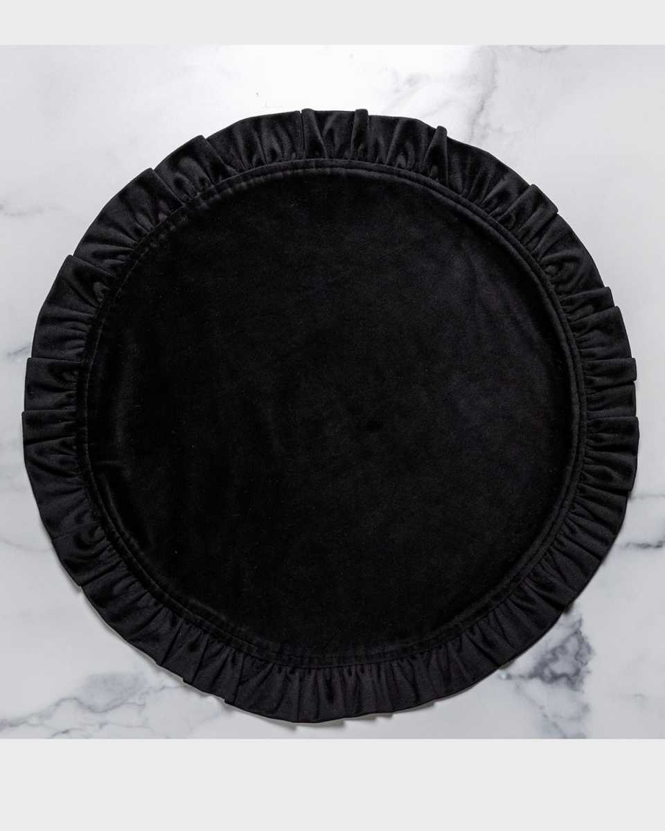 Round Ruffle Velvet Placemats, Set of 4