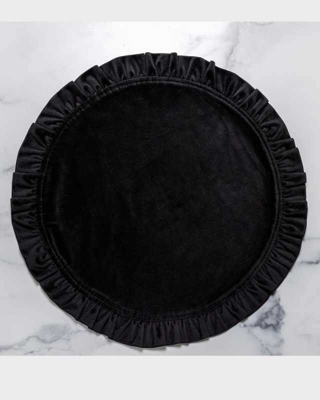 Round Ruffle Velvet Placemats, Set of 4