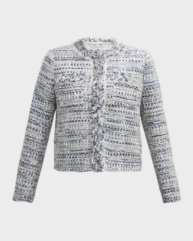 Ricki Fringe & Lace-Trim Tweed Jacket