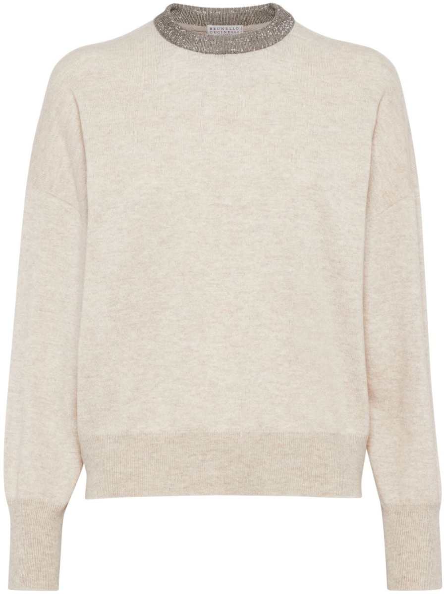 Monili-chain cashmere jumper
