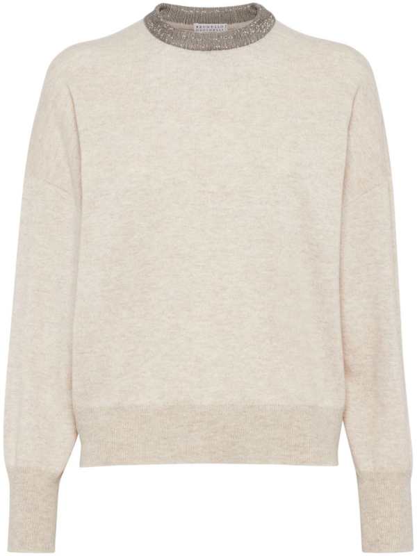 Monili-chain cashmere jumper