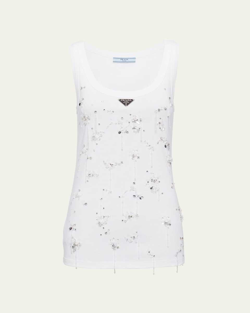 Crystal Ribbed Tank Top