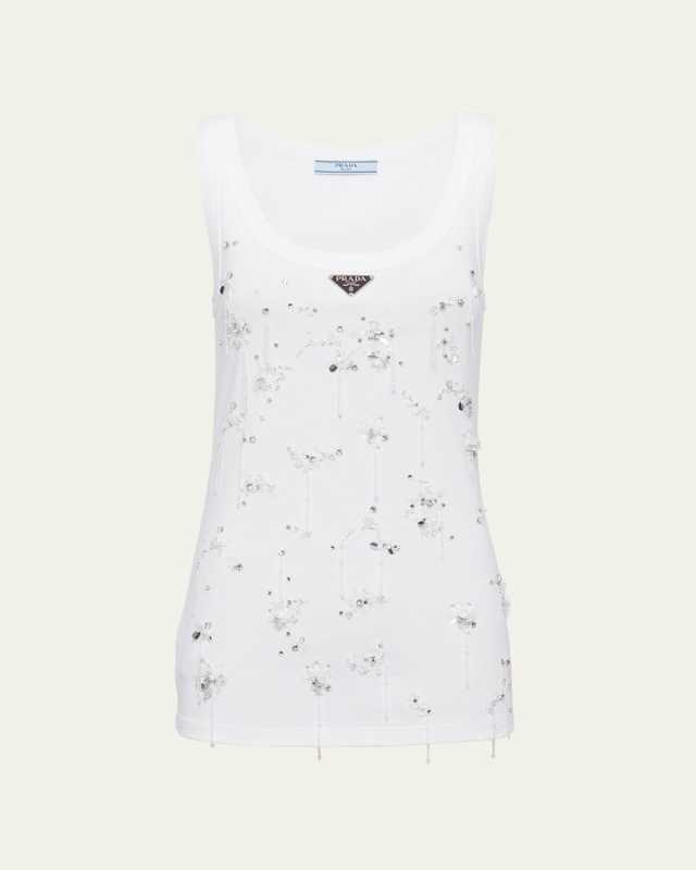 Crystal Ribbed Tank Top