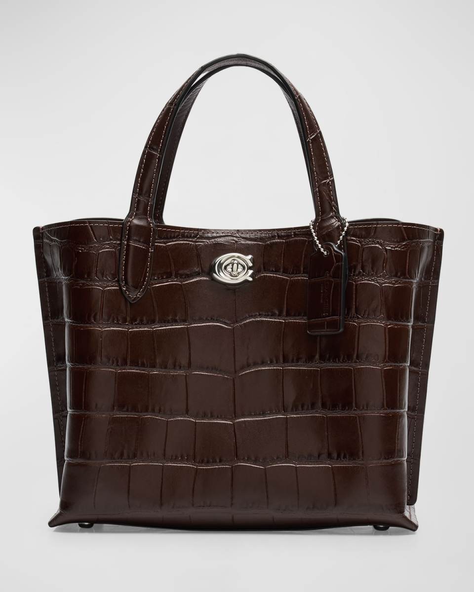 Willow Croc-Embossed Tote Crossbody Bag