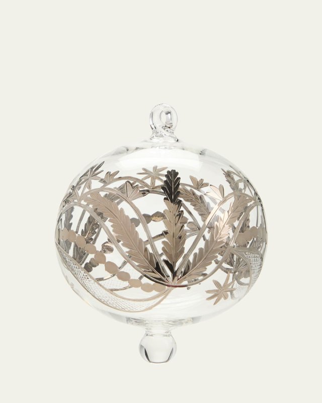 Clear Platinum Vine Christmas Ornament