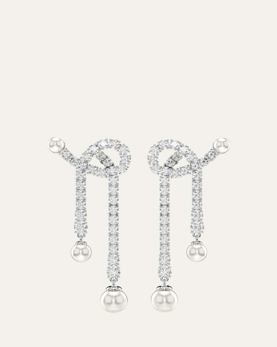 Matrix Rhodium-Plated Drop Earrings