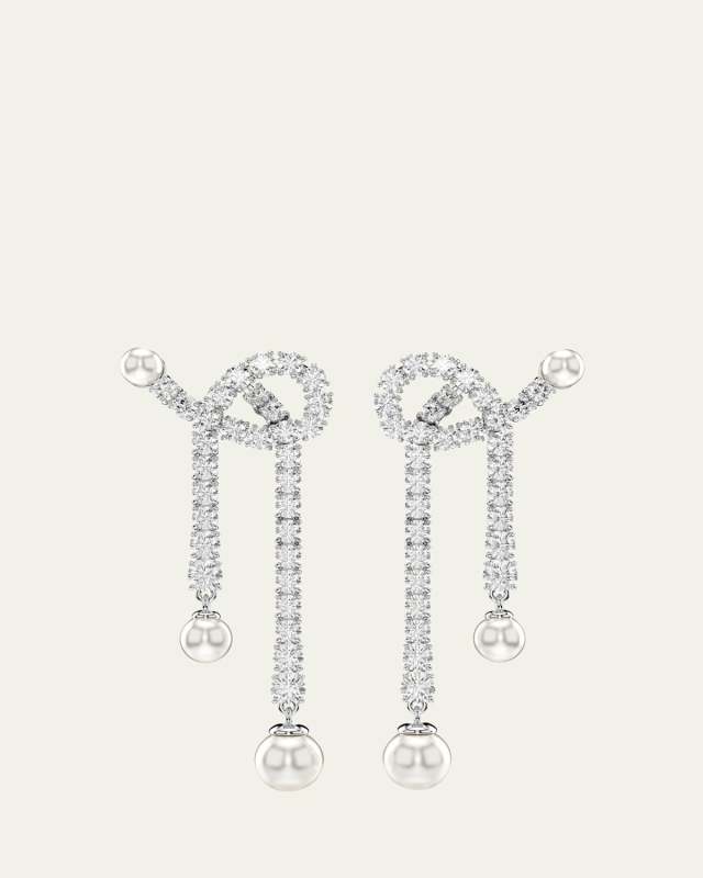 Matrix Rhodium-Plated Drop Earrings