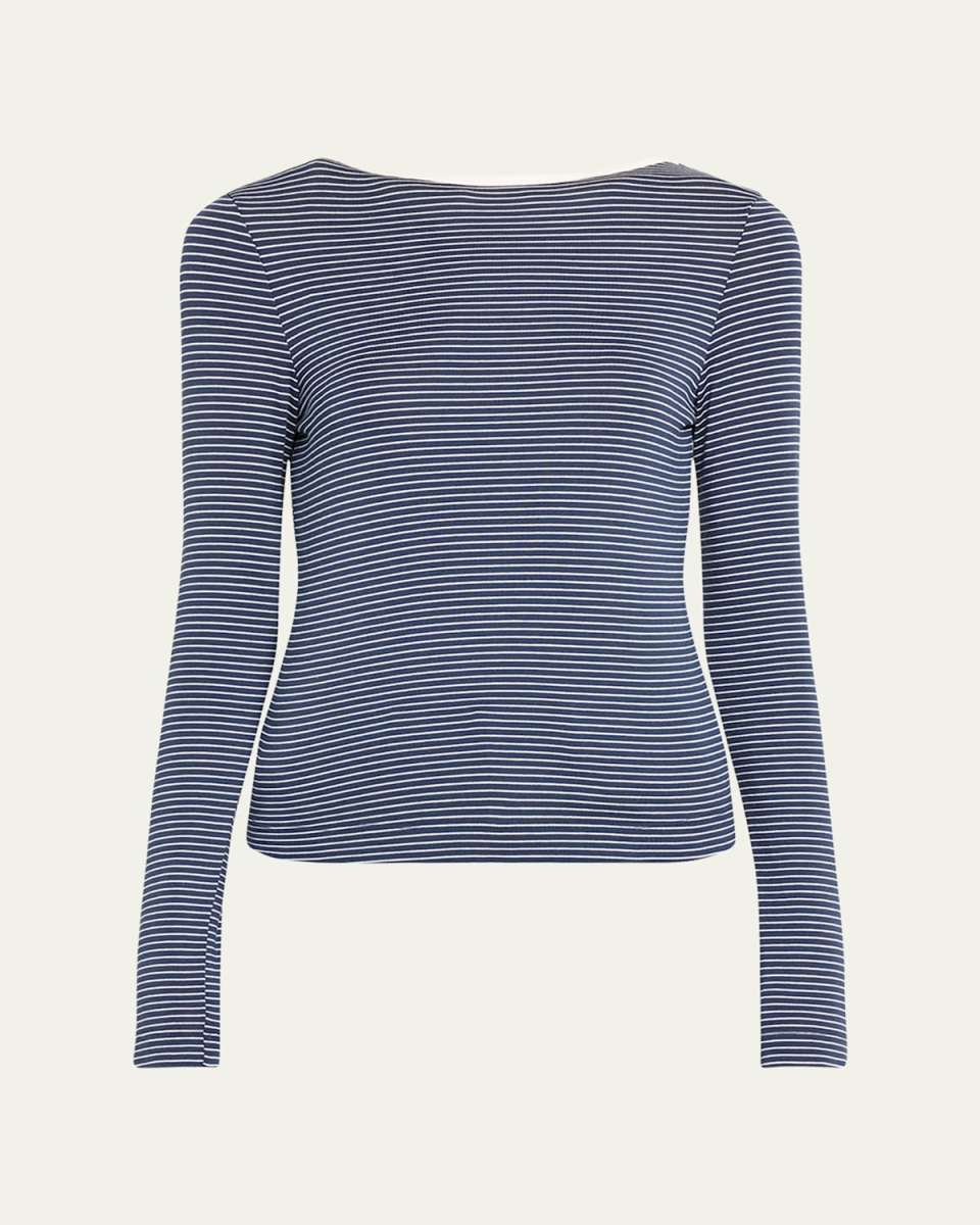 Carys Striped Scoop-Back Top