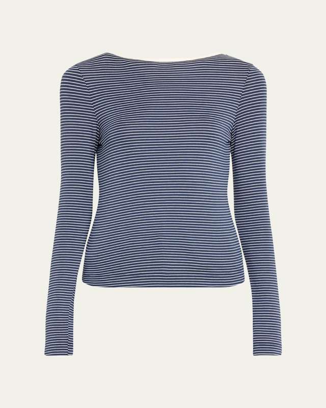 Carys Striped Scoop-Back Top