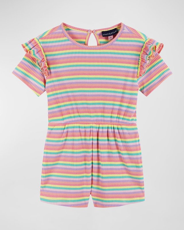 Girl's Knit Striped Romper, Size 2T-