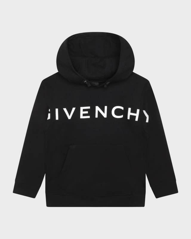 Boy's Fleece Logo Print Hooded Sweatshirt