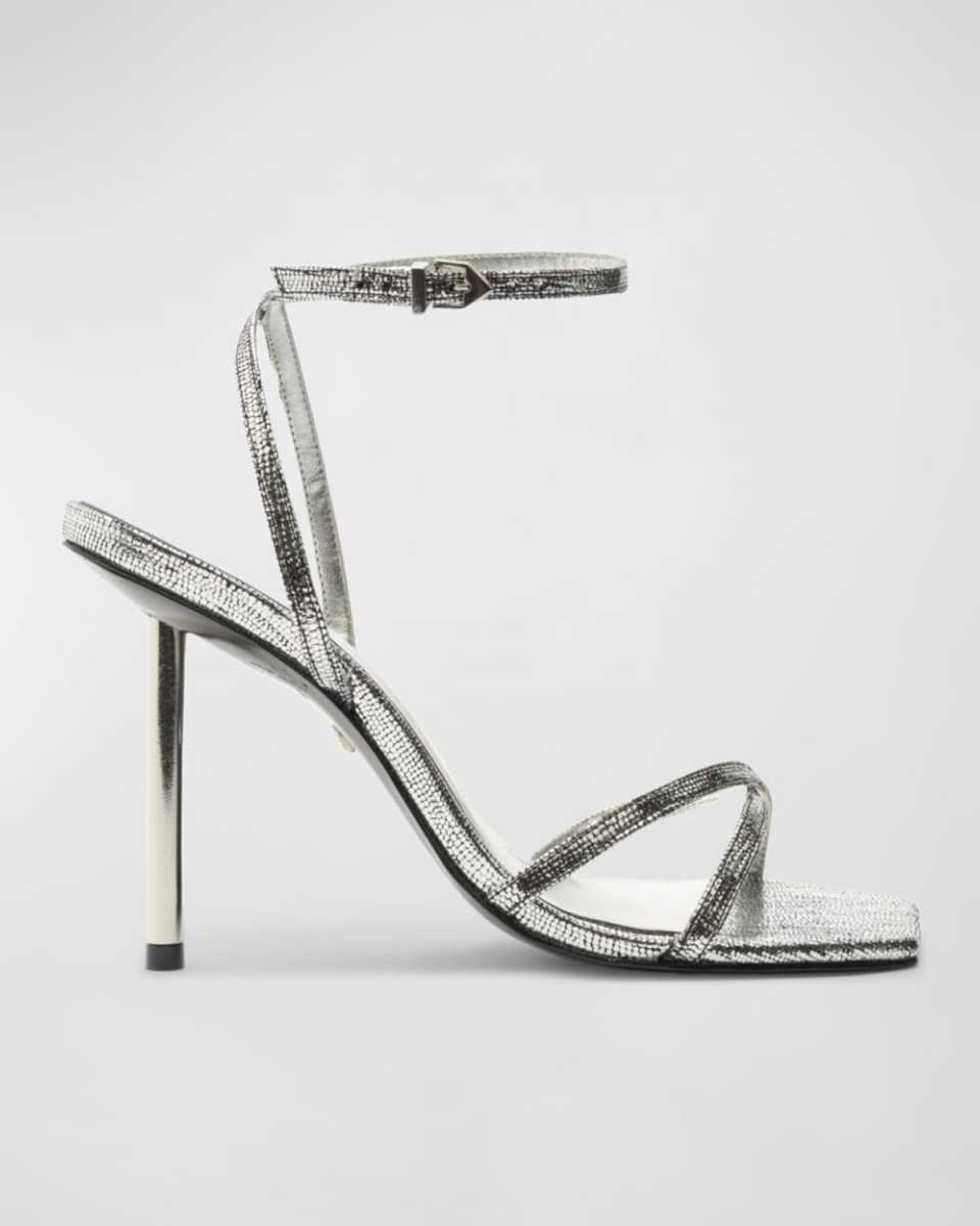 Eva Metallic Crisscross Stiletto Sandals