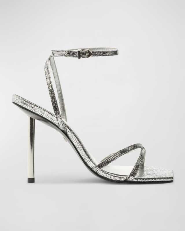 Eva Metallic Crisscross Stiletto Sandals